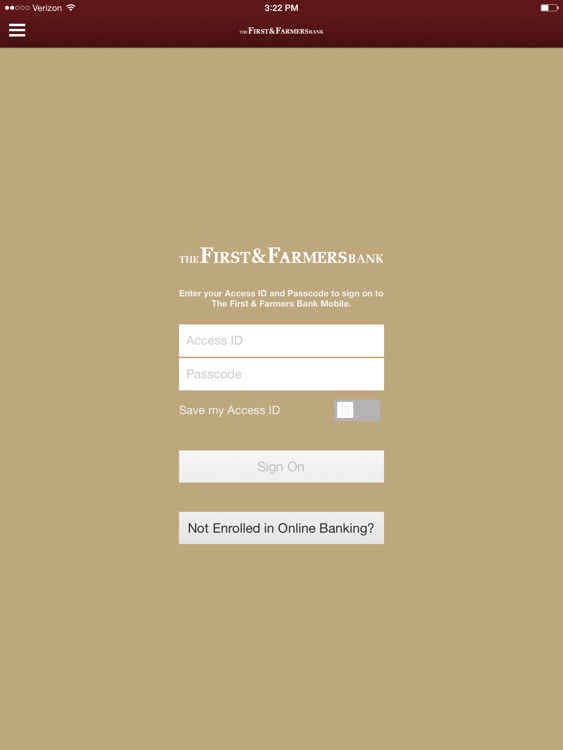 The First & Farmers Bank for iPad