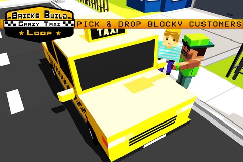 Bricks Build Crazy Taxi Loop - Blocky Racing Roads Fever screenshot 4