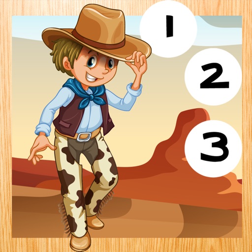 123 Baby & Kid-s Learn-ing To Count-ing Number-s To Ten Game-s: Free Play-ing & Learn-ing Fun with Cow-Boys iOS App