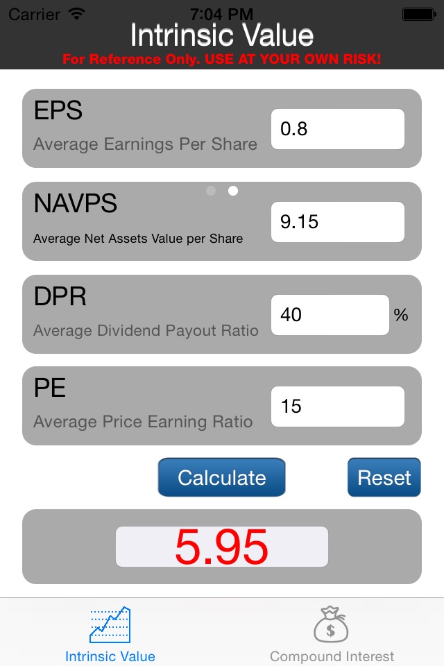 Stock Intrinsic Value screenshot 2