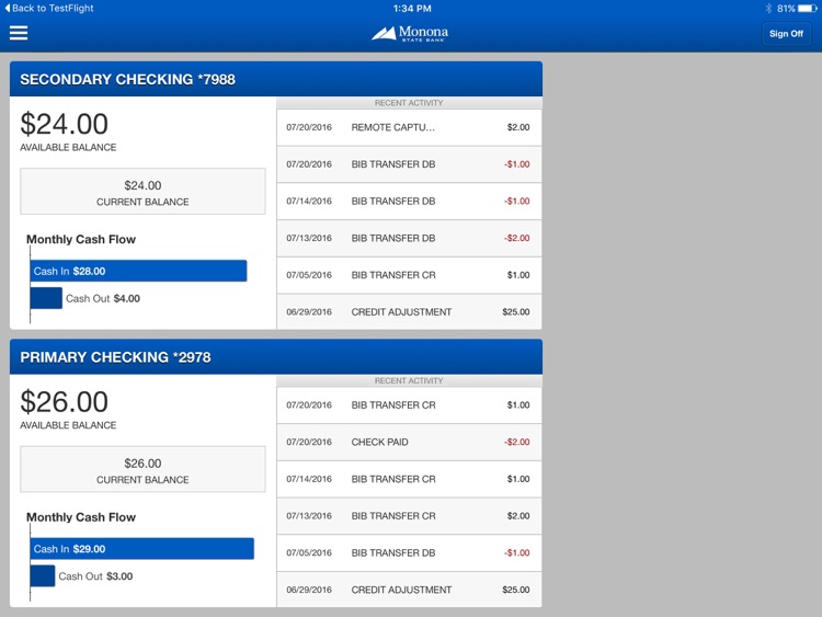 Monona Bank Business for iPad