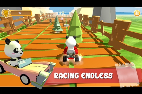 Panda Brakes: Cartoon of puppy racing and running downhill for kids game screenshot 2