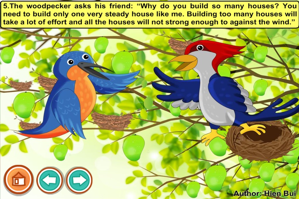 Kingfisher and woodpecker (story and games for kids) screenshot 2