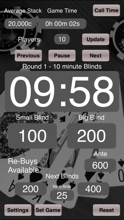 Poker Blinds Timekeeper