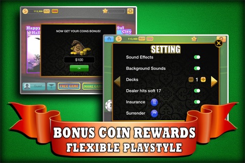 Blackjack 21 Strike - Play Online Casino and Gambling Card Game for FREE ! screenshot 2