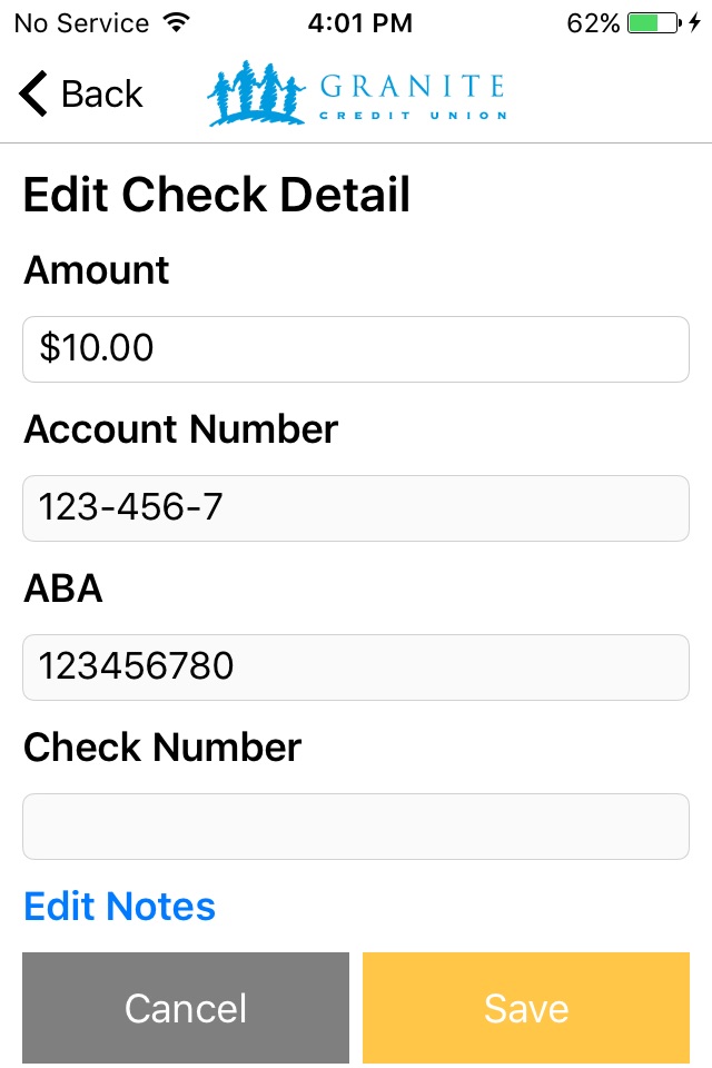 Granite Credit Union Mobile Deposit (Business) screenshot 4