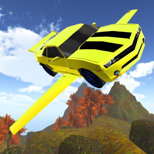 3D Flying Car Racing - Jet Car Driving Simulator Game PRO