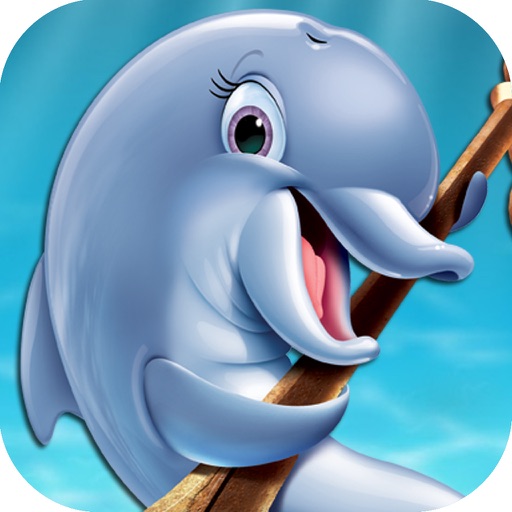 Chase the Fast Swimmer Dolphin Game in Aqua Island Icon