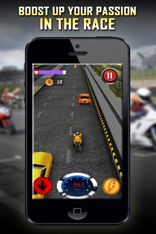 Motorcycle speed racing 3d-  Race your Moto Bike in heavy traffic collecting booster power ups on Risky Roads. screenshot 2