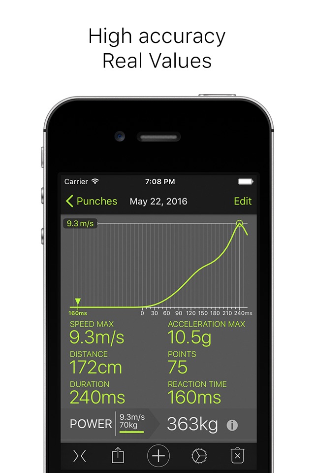 Punches - measuring power and speed screenshot 2
