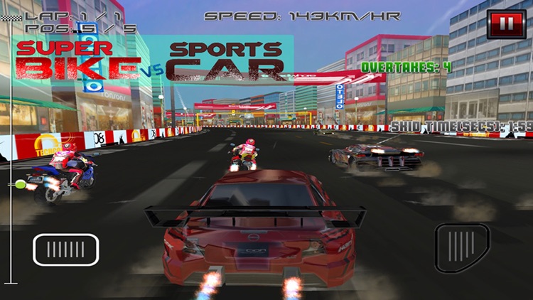 Super Bike Vs Sports Car -  Free Racing Game screenshot-4