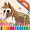 Let's get fun with these Pony Coloring Book | Coloring Free Games for Kids Boy and Girls reading and preschool educational for toddlers by Kids Academy