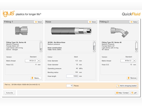 readychain® hose configurator screenshot 3