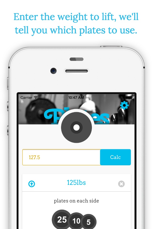 Plates - A Simple Lifting Calculator for the Gym screenshot 2