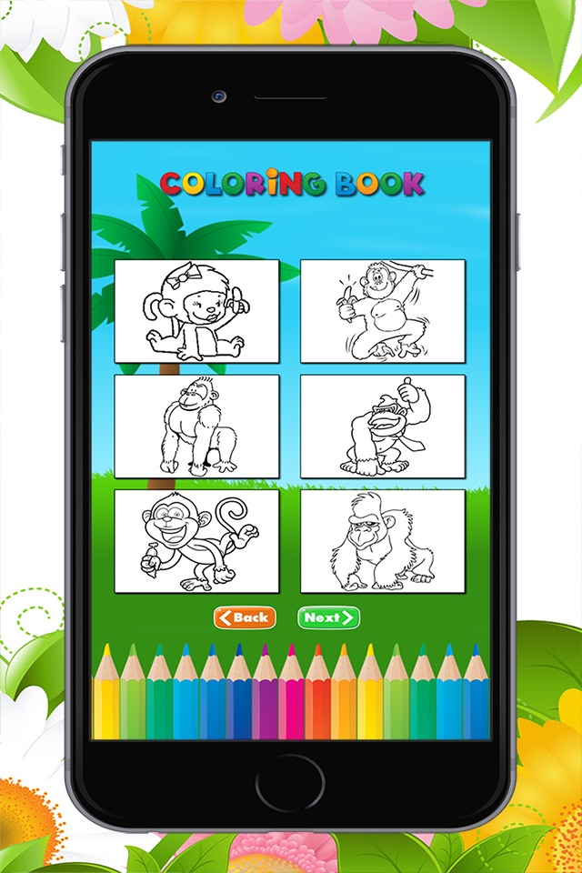 Monkey Coloring Book: Learn to olor and draw a monkey, gorilla and more screenshot 3