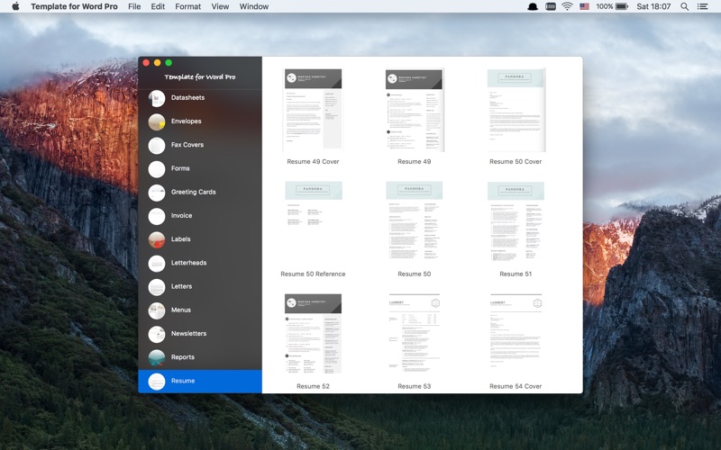 Template for Word Pro thumbnail 1