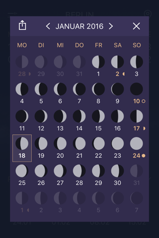 Full Moon - Moon Phase Calendar and Lunar Calendar screenshot 2