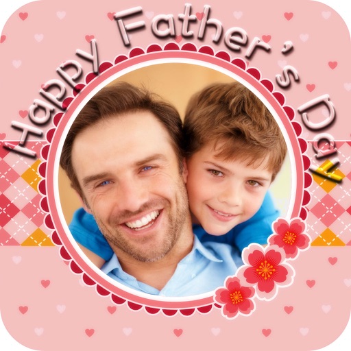 father day photo frames - frame with love dad & no crop for instagram icon