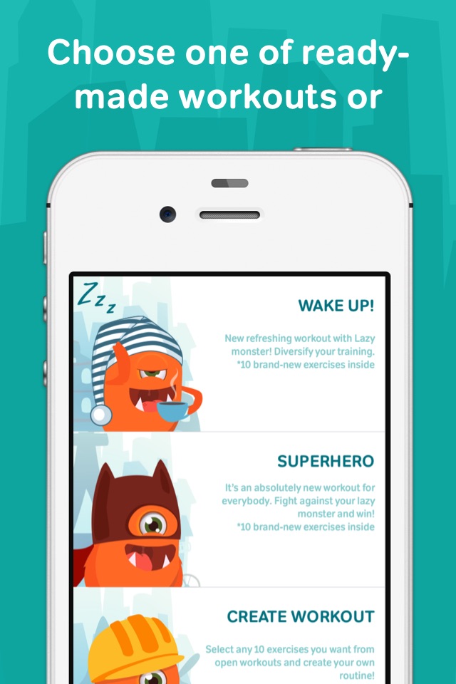 7 minute workouts with lazy monster PRO: daily fitness for kids and women screenshot 3