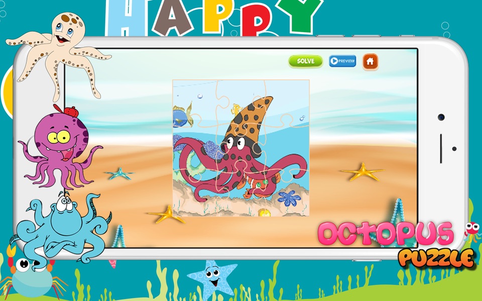 Octopus Marine Animal Puzzles Jigsaw Matching Diversion Games For Kid's And Toddler Kindergarten screenshot 2