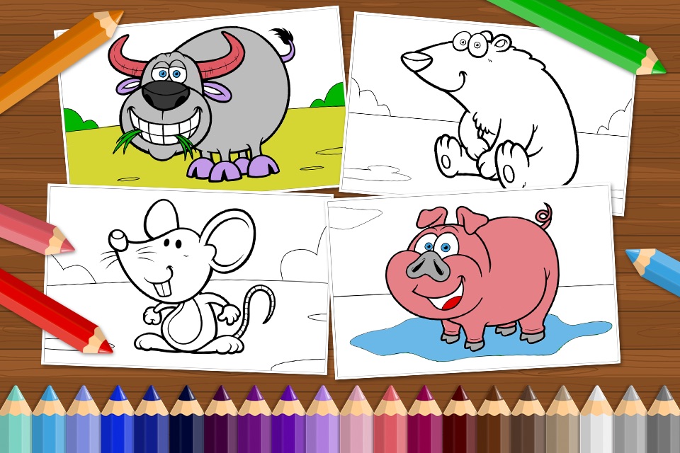 Funny Animals - Coloring Book for Little Boys, Little Girls and Kids - Free Game screenshot 2