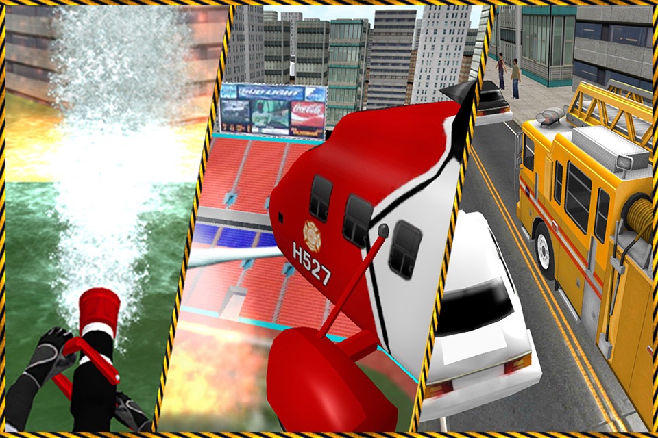 911 Helicopter Fire Rescue Truck Driver: 3D Game screenshot 2