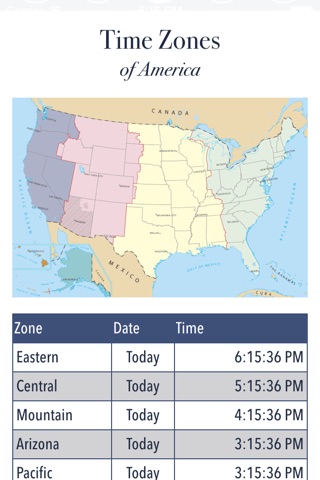 U.S. Time Zones & World Clock screenshot 2