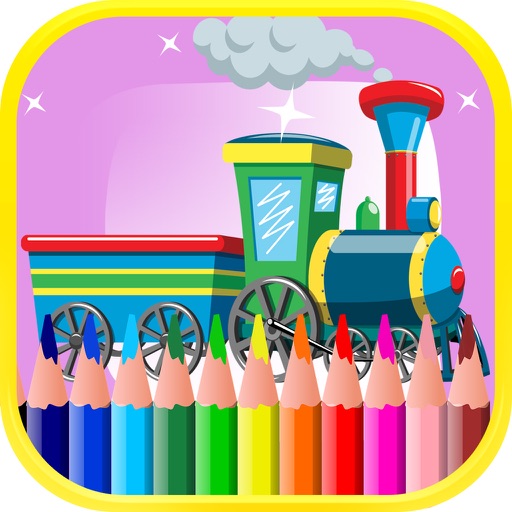 Train Coloring Book For Kids - Vehicle Coloring Book for Children Icon