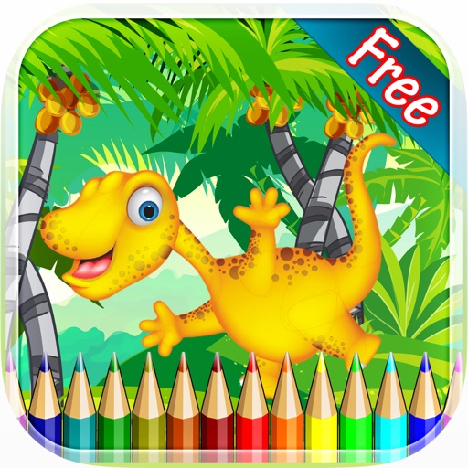 Dinosaur Coloring Book 3 - Drawing and Painting Colorful for kids games free Icon