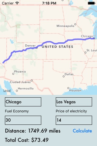 eCar Trip Cost Calculator screenshot 3