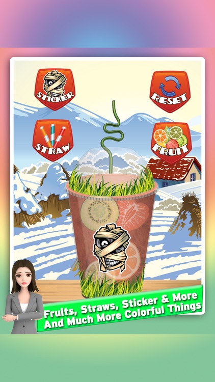 Frozen icee slushy maker: Make cold desserts! frozen drinks with magical decorations in crazy slush factory screenshot-3