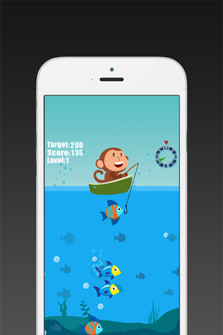 Monkey Fishing Catch Big Fish Game For Kids screenshot 3