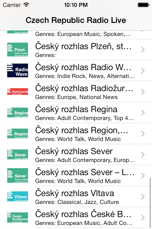 Czech Republic Radio Player (Česká republika rádio, čeština, Česko, Český) screenshot 2