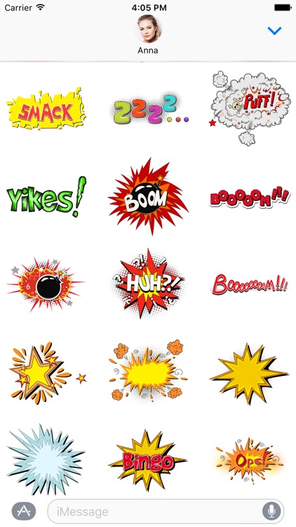 Comic book Greetings: Color chat bubble stickers