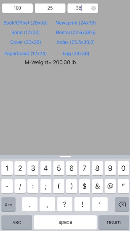 M-Weight Calculator