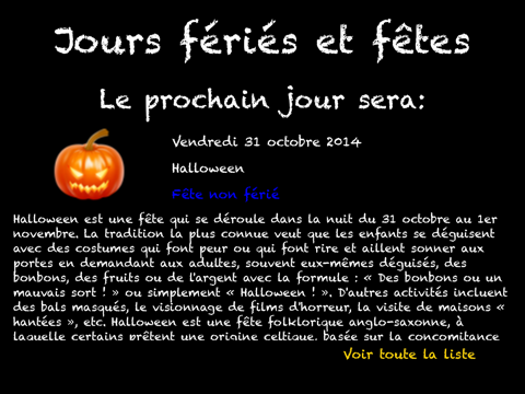 Jours fériés et fêtes - náhled