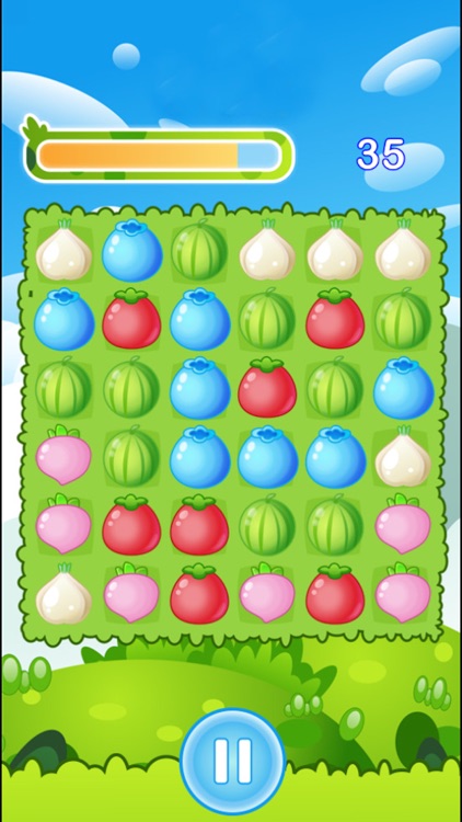 Match 3 Fruits Garden Match Puzzle