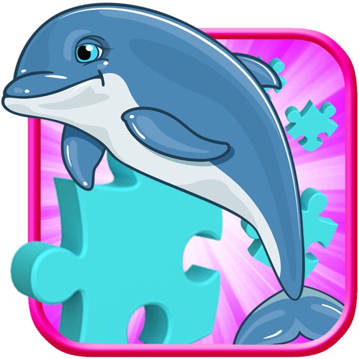 Little Dolphin Swimming Party Jigsaw Puzzle Game icon