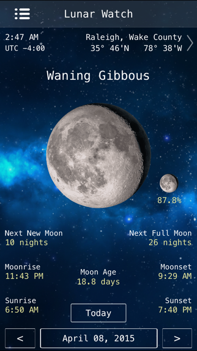 How to cancel & delete Lunar Watch Full moon calendar from iphone & ipad 1