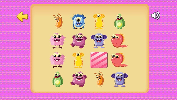 Cute Monsters Match Game for Kids