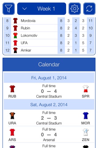 Russian Football 2016-2017 - Mobile Match Centre screenshot 2