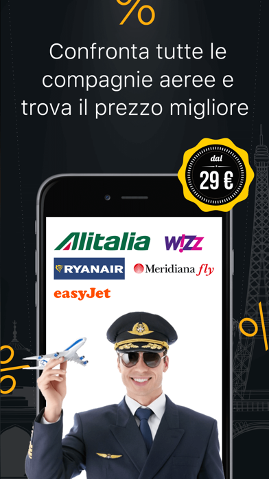 Screenshot of Voli low cost e biglietti aerei economici da Meridiana, easyjet e Alitalia mobile3