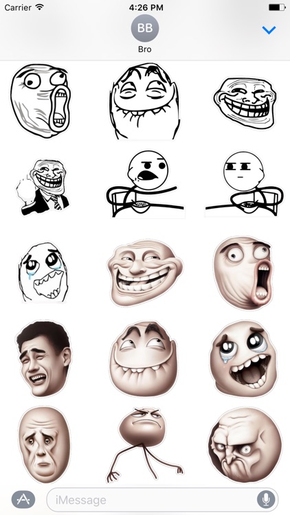 Classic Memes Faces stickers pack for iMessage