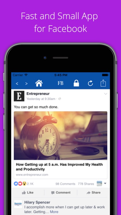 Mini for Facebook - with Lock Feature