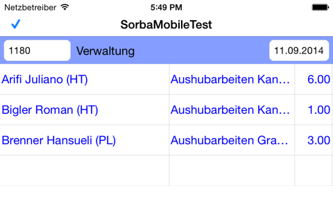 SORBA Arbeitszeit AX screenshot 3