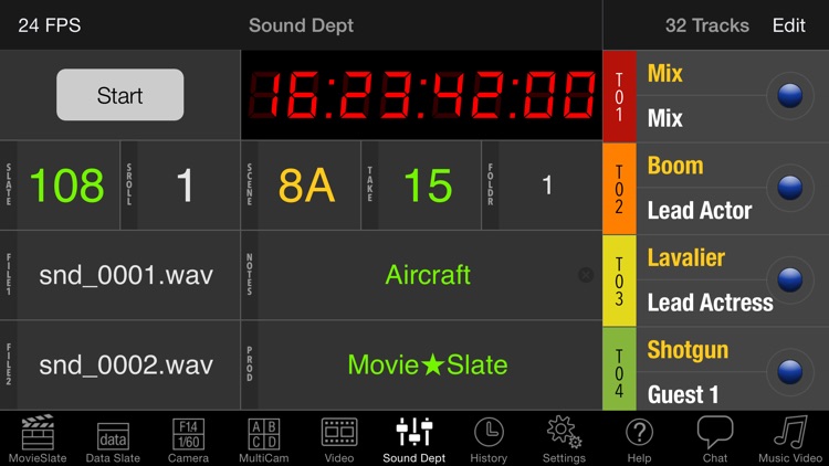 MovieSlate® 8 (Clapperboard + Shot Log)