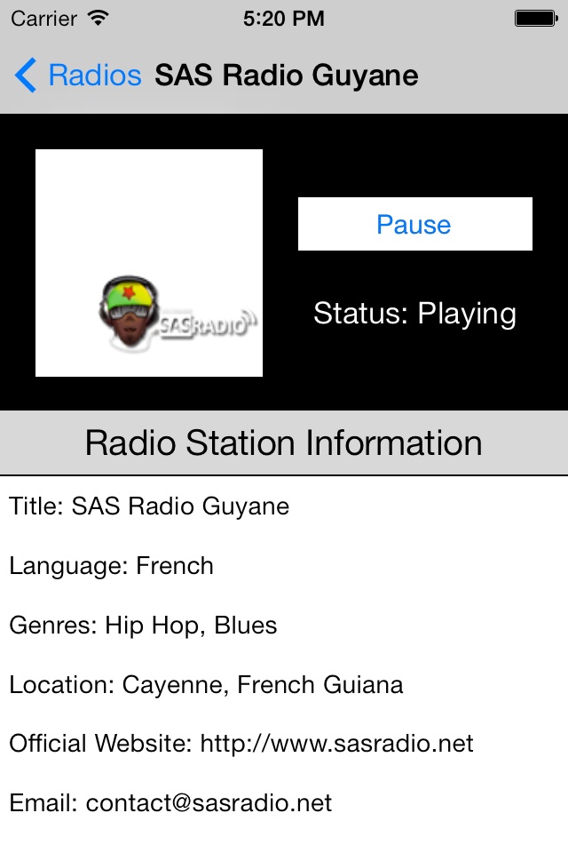 French Guiana Radio Live Player (Cayenne/français) screenshot 2