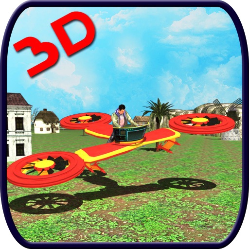 Flying Hovercraft Bike 3D Icon