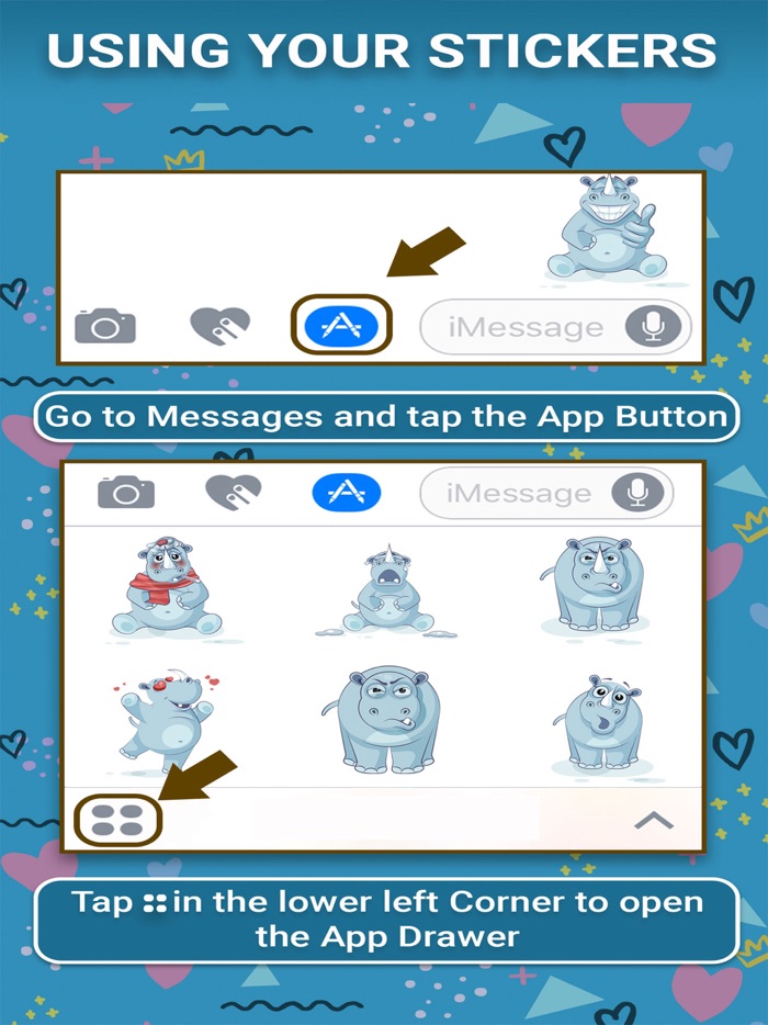 Hippo  Funny Stickers