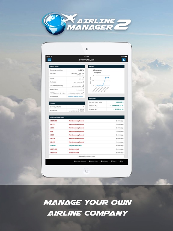Airline Manager 2 на iPad